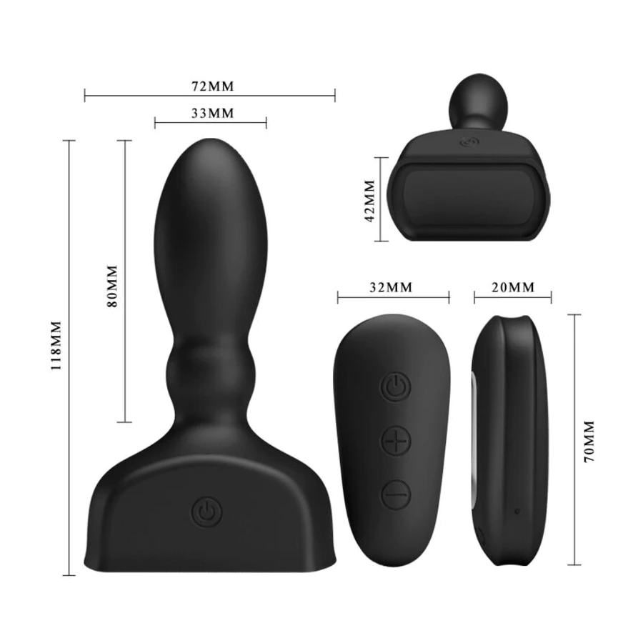 MR PLAY - CONTROLE REMOTO DE PLUG ANAL INFLVEL PRETO